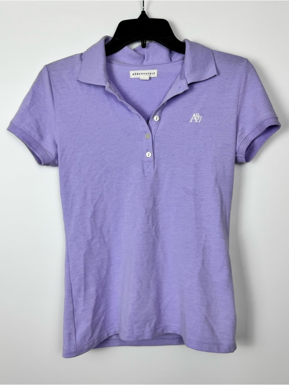 Aeropostale Light Purple Polo Shirt - Women's Short Sleeve